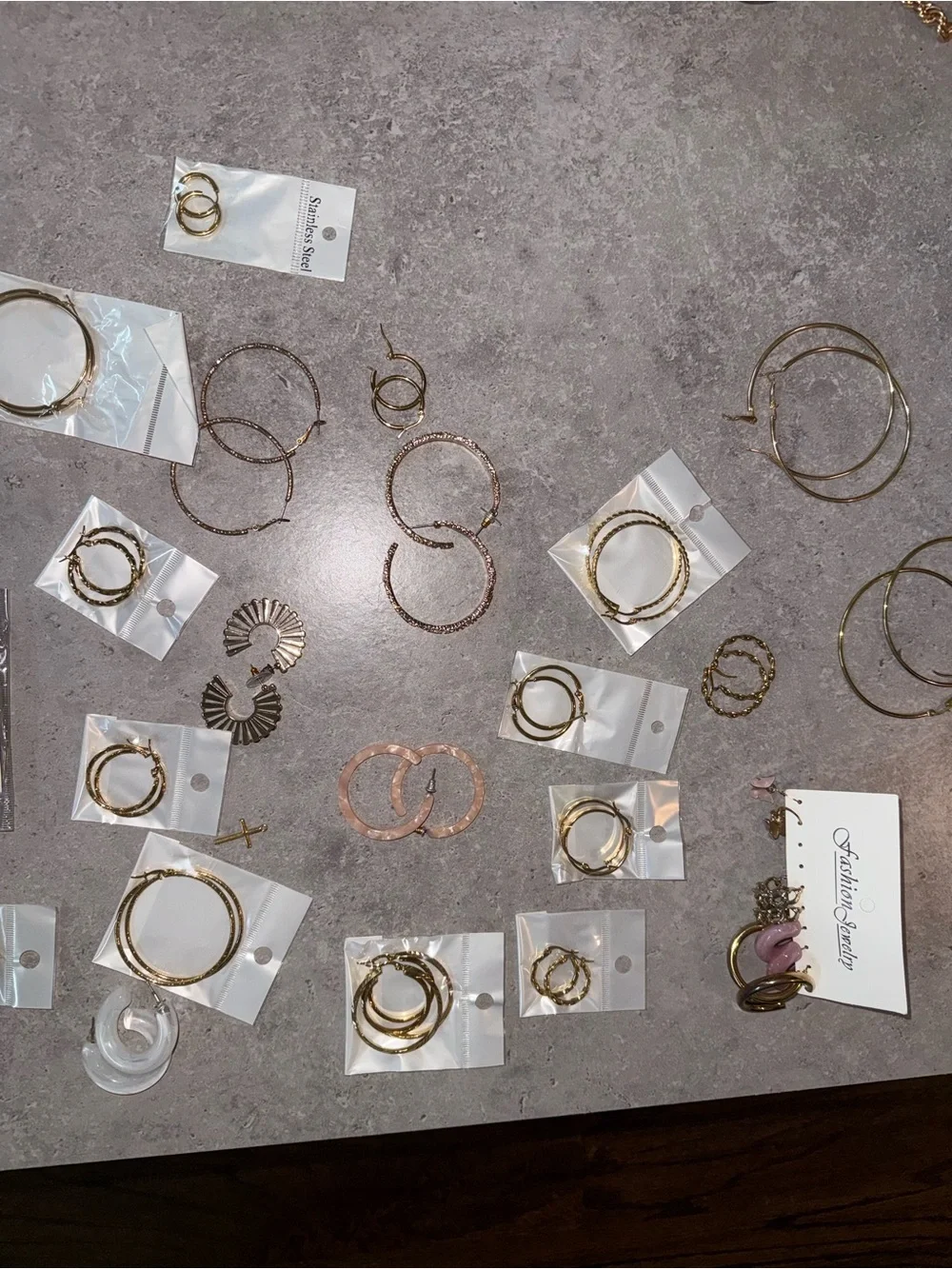 Gold Hoop Earrings Set BUNDLE - Women Jewelry